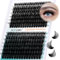 GEMERRY Faux Cils Bouquet Extension Cils Cluster Cils Volume Russe DIY à la Maison 80D/100D 0.07mm D Curl 10-18 Mix Volume Soie Cils Grappe de greffage soie Prefait (80D+100D-0.07D-10-18mm)