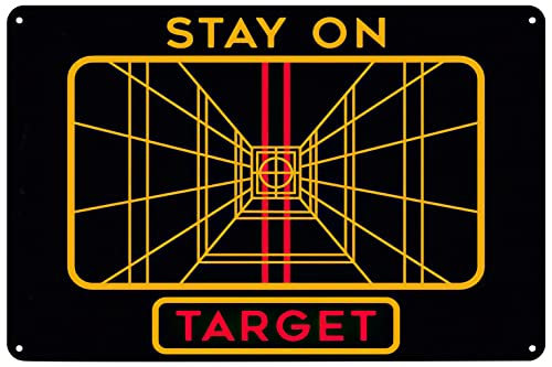 Metallposter Stay On Target, Wandkunst, Dekoration, Plakette für Zuhause, Bar, Pub, Club, Café, Spielzimmer, Büro, Schlafzimmer, Garage, 20,3 x 30,5 cm