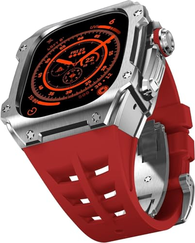 IORUYB 49 mm robustes Edelstahl-Gehäuse, Gummi-Uhrenarmband, Mod-Kit, für Apple Watch Ultra 2 Serie, Ersatzzubehör, For Ultra2, Achat