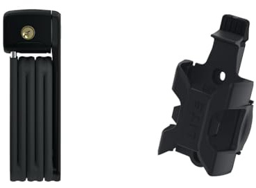 ABUS Faltschloss Bordo Lite 6055K SH mit Halterung & Fahrradschloss Halterung SH 6055K Bordo Lite - Schlosshalterung zum Transport des Faltschlosses, Schwarz