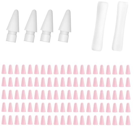 100pcs Silicone Nib Sleeves pen tips cover,4pcs Replacement Tips and 2pcs Silicone Pencil Case Compatible with Apple Pencil1/2/Pro/USB-C For iPencil Nib For iPad Pencil Accessories