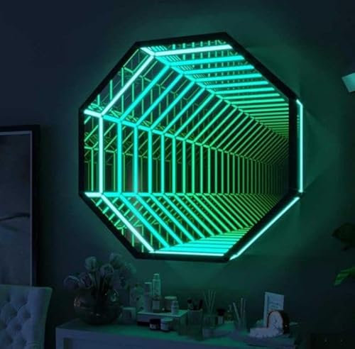 Tunnel Lamp, 3D Mirror Wall Hanging Lights,3D Infinity Mirror Light Night Light for Christmas, Birthday Party, Kids Room, Living Room