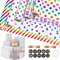 5 Rollen Geschenkpapier Set, Euakee 43cm x 300cm farbenfrohes Wrappingpapier, Geschenkpapier für Weihnachten Geburtstag Hochzeit Thanksgiving Geburtstagsgeschenk Valentinstag 4
