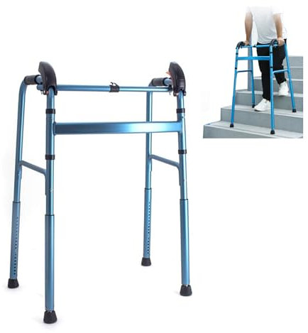 Joyfitness Klappbarer Gehhilfe für Senioren, höhenverstellbare klappbare Gehhilfe, Gehhilfe für Senioren Aus Aluminium, Faltbarer Gehhilfe ohne Räder für Erwachsene Senioren