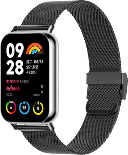 Gittos Metall Armband für Redmi Watch 5/4/Xiaomi Smart Band 9 Pro/Mi Band 8 Pro Edelstahl Ersatzarmband