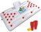 Aufblasbarer Pong Tisch 180 x 95 cm Pool Matratze, Pool Pong Game mit 28 Kunststoffbechern und 2 Ping Pong Bällen, Pool Pong Luftmatratze Cooles Sommer Party Sommerspiel (Weiß)