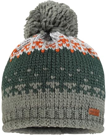 maximo MINI-Mütze, Pompon Farbwechseljacquard, Futter Made in Germany