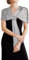 Jeffdad Glitzer Stola Damen, Festliche Stola für Abendkleid Sheer Chiffon Tücher mit Schnalle, Glitzer Festlich Hochzeit Stole Tuch für Hochzeit Braut Schultertuch(Silber)