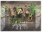 Küchenbild aus Acrylglas modernes Wandbild Glasbild Deko Küche XXL Acryl-Bild wie Glas | 80x60cm Kräuter& Gewürze auf rustikalem Holztisch, Guten Appetit