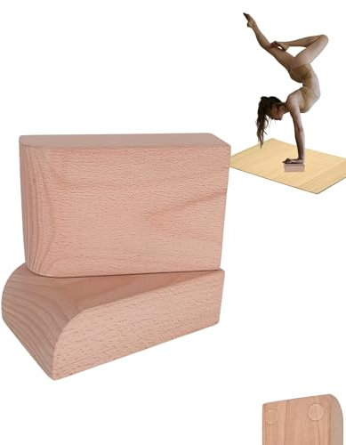 CAWi BalanceBlocks – Palanca de madera para yoga y gimnasia, soporte ergonómico para muñecas ideal para calistenia y fitness, juego de 2