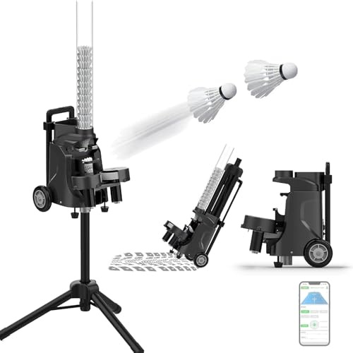 Eastnmythet Badminton-Trainerroboter, kabellose Badminton-Aufschlagmaschine, automatischer Federball-Feeder, batteriebetriebener Badminton-Pitching-Machine-Werfer, für Fitnessstudio und Schule