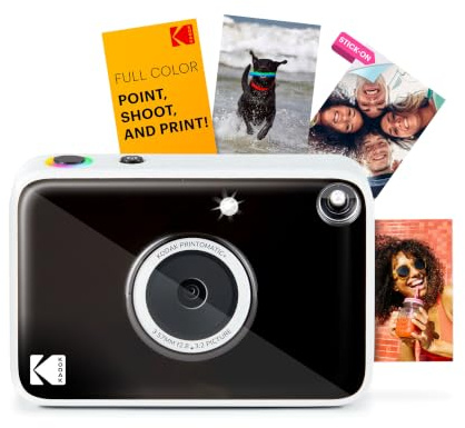 Kodak Printomatic+ Sofortbild-Digitalkamera, Zink-Fotopapier 2x3 (5,1x7,5 cm) 10 MP, RGB-LED, druckt Farbfotos, Schwarz