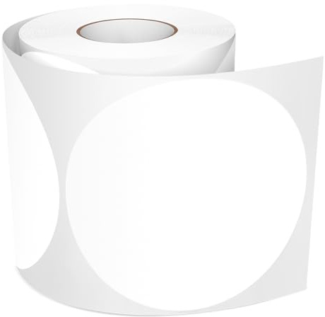 300 Stück Runde Aufkleber Weiß 100 mm Klebepunkte Groß Vinyl-Etiketten | Markierungspunkte, Punktaufkleber, Farbkodierung, Selbstklebend, Wasserfeste Sticker für Umzüge, Schulen und Lagerhäuser