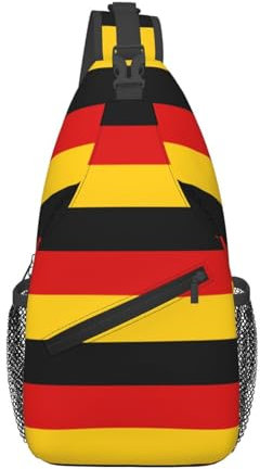lootpe Umhängetasche mit deutscher Flagge, Tagesrucksack, Schultertasche, Brusttasche, Tagesrucksack, für Outdoor-Reisen, Freizeit