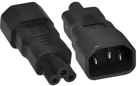 MejaRizon IEC 320 C14 auf C5 AC Adapter, 10A 125V IEC 3Poliger Männlich Stecker zu Mickey Mouse Weiblich, C5 zu C14 Wechselstromwandler AC Konverter für Mickey Mouse Laptop Steckdosen Wandler(2 Stück)