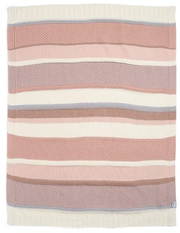 Mamas & Papas Nursery Small Knitted Blanket, Pink Block, 70 x 90 cm