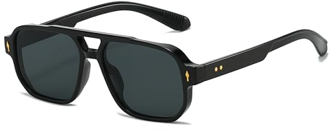 Hviomru Mode Quadratisch Sonnenbrille,Trendy Vintage Square Sonnenbrille für Damen und Herren,UV Schutz