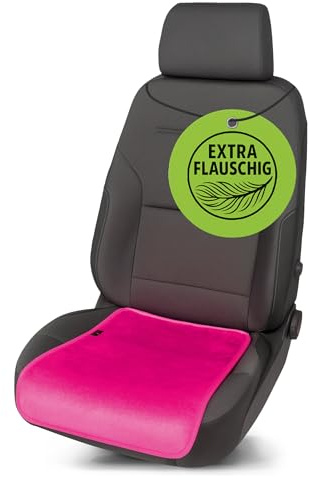 Walser Sitzkissen Teddy, angenehm weicher Sitzschoner aus Kunstfell, 1 Sitzschoner für Sitzfläche, Anti-Rutsch Autositzschoner, Komfort-Sitzkissen für PKW pink