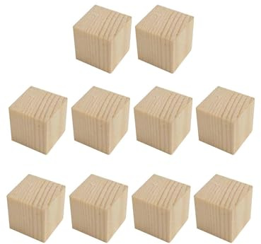 YIXANNX Holzbausteine, Stapelbausteine, Zählbausteine, unfertige Holzwürfel, Kunsthandwerk, kreatives Lernmittel, unfertige Würfel zum Basteln, Holzfarbe, 6x6x6cm