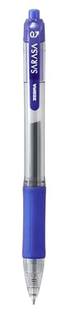 ZEBRA Pen Sarasa Coloured Pens, Fine Point Gel Pens For Adult Colouring, Smear-Proof Gel Pens For Writing, Reliable Retractable Gel Pens For Kids & Adults, Colour ZEBRA Pens Set, 12 Pk - Blue Ink