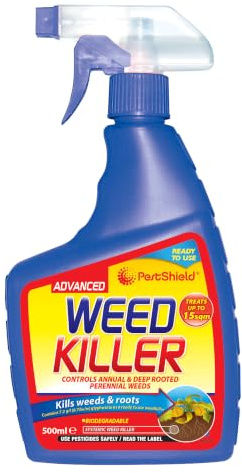 Pestshield Advanced Weed Killer (500ml) | Kills Weeds & Roots Ready to Use Glyphosate Formula | Garden Pesticide, Treats Up To 15sqm Spray