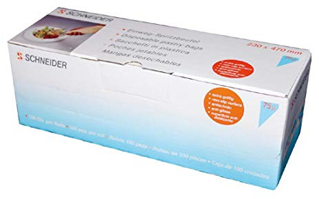 Schneider GT124 Einweg Gebäck Staubbeutel, 47 cm, Blau (100 Stück)