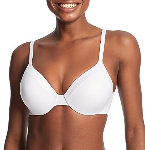 Maidenform Womens Comfort Devotion Underwire Bra, Full Coverage Convertible T-shirt Bras, White, 38C US