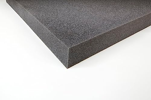 Akustikschaumstoff Schallabsorber glatt, selbstklebend Anthrazit 100x50x5 cm 0,5m2