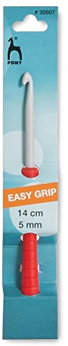 Pony Easy Grip Crochet Hook, Aluminium,Assorted Colours, 6.5 x 3.1 x 21 cm