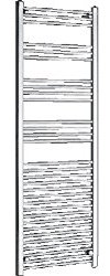 VeeBath Westbury Straight Heated 22mm Towel Rail Low Carbon Mild Steel Chrome Rad Bathroom Heating Radiator - 600 x 1800