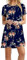YMING Femme Robe d'été Ample Mini Robe Manches Courtes Casual Robe Basique Grande Taille Bleu-Rose XXXL/FR 48-50