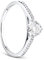 OROVI Damen Ring Weißgold 0.43 Ct Zentraler Solitär Diamant Verlobungsring 9 Karat (375) Gold und übrige Diamanten Brillanten 0.07 Ct