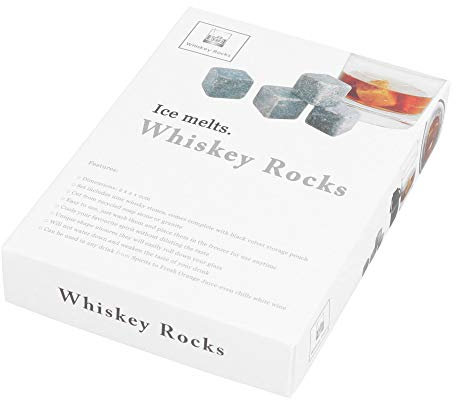 Whiskey Rocks Whisky Steine Standard Geschenkset mit 9 Steatit Steine und Samtbeutel