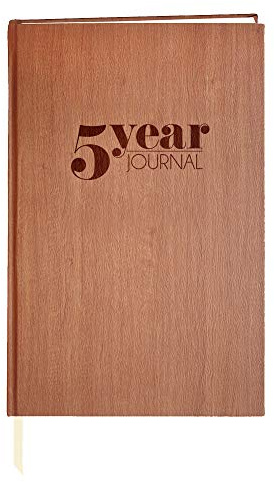 BookFactory JOU-368-M5CS-AXE94000 5-Jahres-Tagebuch, 5-Jahres-Tagebuch, Logbuch, weiches Holz-Finish, 368 Seiten, 13,3 x 21 cm