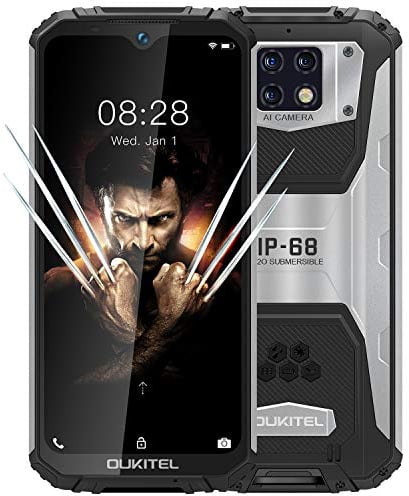OUKITEL WP6 (2020), IP68 Outdoor Smartphone Ohne Vertrag, 10000 mAh Akku (18 W Schnellladung), 48 MP Quad-Kamera, Helio P70 6 GB + 128 GB, 6,3 Zoll FHD + Robustes Handy, DUAL SIM GPS WiFi Schwarz