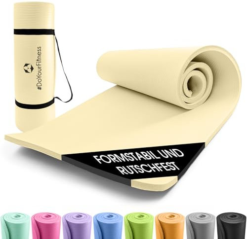 #DoYourFitness x World Fitness | Fitnessmatte Yamuna | 183x61x1,5cm | Phthalatfrei & rutschfest | Gymnastikmatte ideal für Yoga, Pilates, Fitness, Outdoor im Studio & zu Hause | Creme