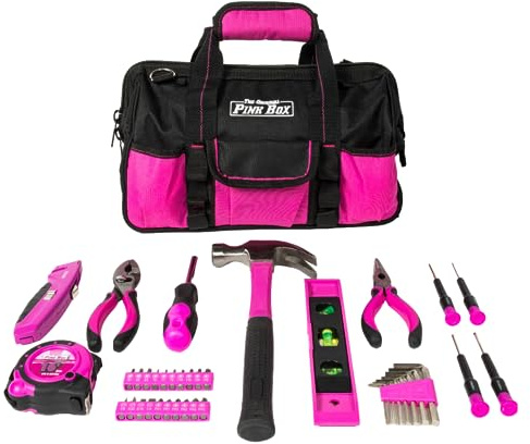 The Original Pink Box PB40TBK Werkzeugset mit Tasche, 40-teilig, Pink