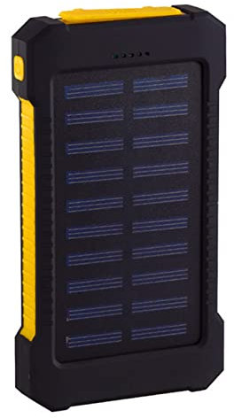 WFEI Solar Power Bank Waterproof 80000mAh Solar Charger 2 USB Ports External Charger Powerbank with LED Light Solar Charger,Yellow