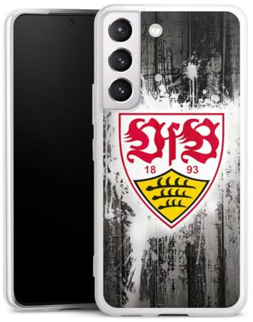 Slim Case kompatibel mit Samsung Galaxy S 22 Silikon Handyhülle transparent Hülle extra dünn VfB Stuttgart Offizielles Lizenzprodukt Bundesliga