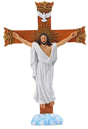 AUTOECHO Handgemachtes Kruzifix-Wandkreuz, 7,8 Zoll, Harz, Jesus Christus, genagelt am Kreuz, katholische Kruzifix-Jesus-Kreuz-Figur für Heimdekoration, religiöses Geschenk