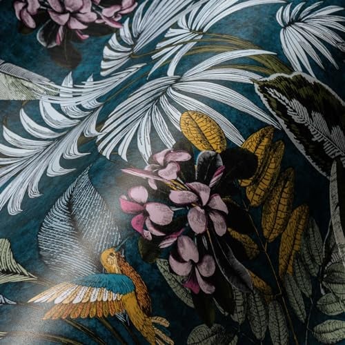 A.S. Création Vintage Dschungeltapete Blau Grün Gelb Tapete 387383 Vliestapete Floral 10,05x0,53m Made in Germany