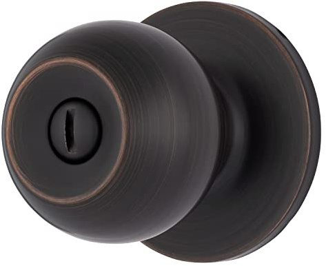 BRINKS – Transitional Privacy Locking Interior Ball Door Knob, Tuscan Bronze - Designed for Traditional and Transitional Homes and Blends Seamlessly with Interior Décor