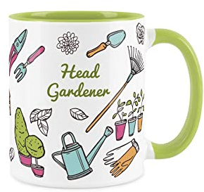 Head Gardener Mug - Gardening Gift White & Green Coffee/Tea Cup 11oz