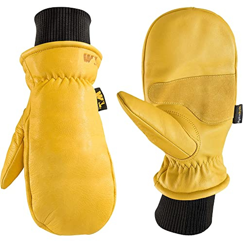 Wells Lamont Men's HydraHyde Leather Winter Work Mittens | Water-Resistant | Saddletan | Large (1217L)