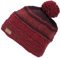 GURU SHOP Bommelmützel aus Nepal, Mütze aus Schurwolle, Wintermütze - Weinrot, Herren/Damen, Synthetisch