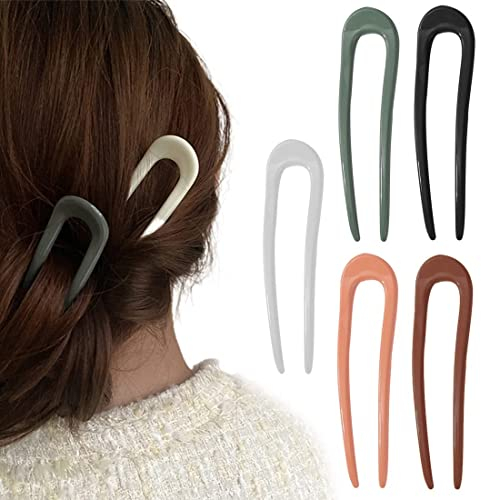 ARHZ 5 Stück U-förmige Haarnadeln Haarnadel-Stick French Style hairpin Haarspangen Kopfschmuck Gabel für Frauen Mädchen, Haarstyling-Zubehör