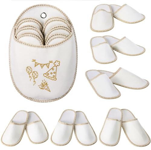 JEMIDI Ciabatte per Ospiti - Set di 6 Pantofole per Ospiti - Pattine Comode e Antiscivolo - 6 Paia Ciabatte da Casa Unisex