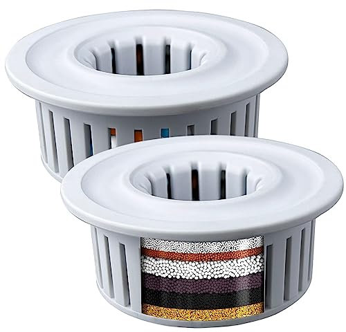 2 Pack Shower Filter Cartridges, Voolan Replacement Multi-Stage Shower Head Filter Cartridge - Longest Lasting High Output Universal Shower Filtered Remove Chlorine and Harmful Substances