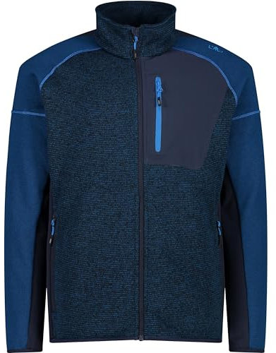 CMP M Jacket Jacquard Iii Blau - Warme komfortable Herren Strickfleece Jacke, Größe 56 - Farbe Petrol - B. Blue