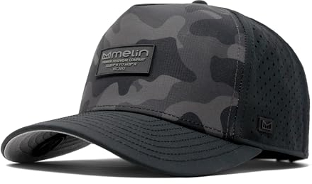 melin Odysea Brick Hydro Snapback-Hut, wasserabweisende Baseballkappe für Herren und Damen, Golf, Laufen oder Workout, Black Camo Midnight, M/L